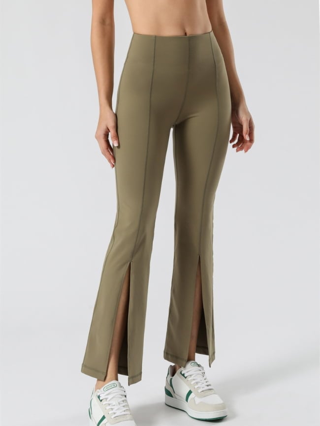 High Waist Flare Slit Yoga Pants