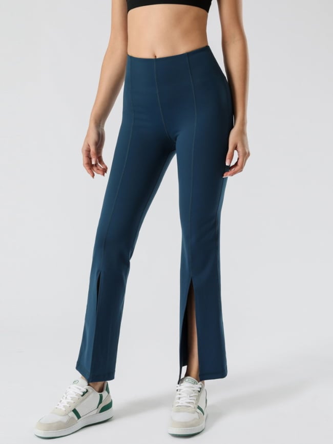 High Waist Flare Slit Yoga Pants