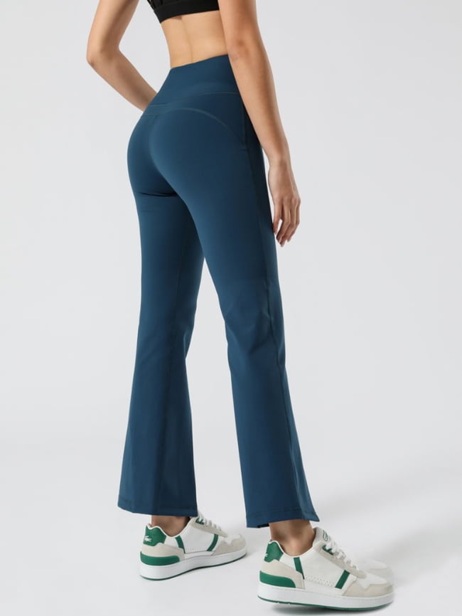 High Waist Flare Slit Yoga Pants