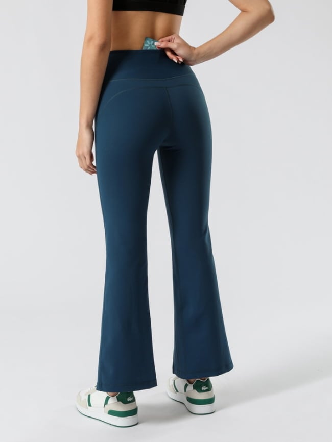 High Waist Flare Slit Yoga Pants