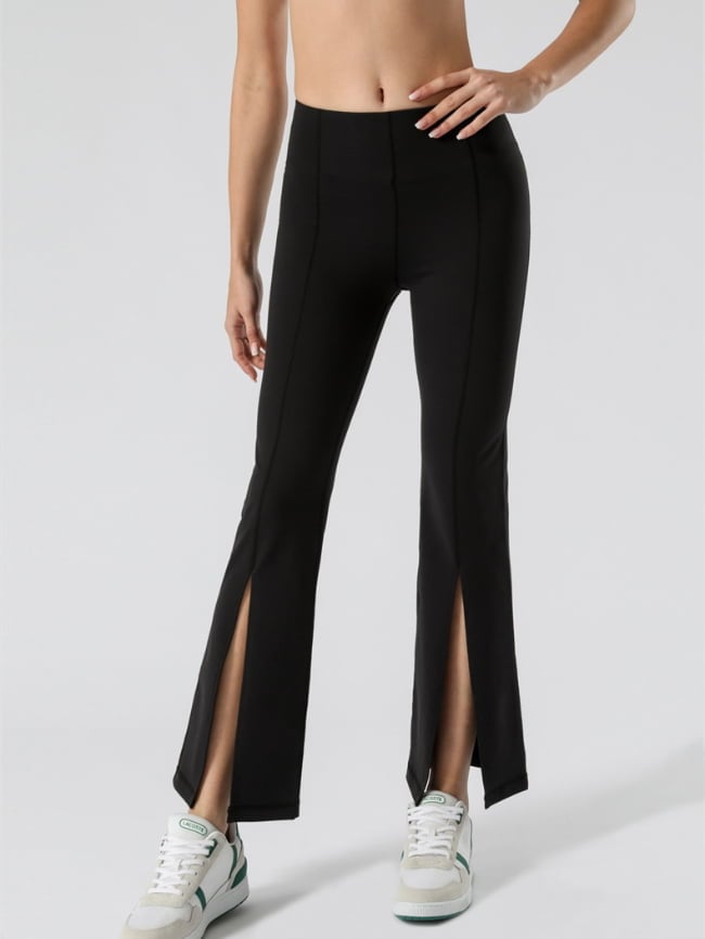 High Waist Flare Slit Yoga Pants