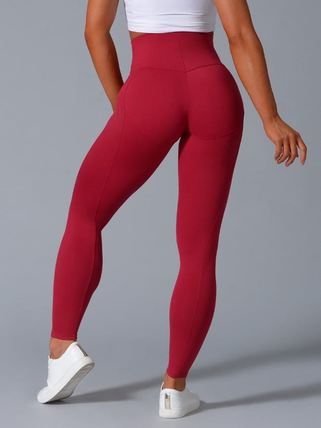 High waist solid color yoga pants