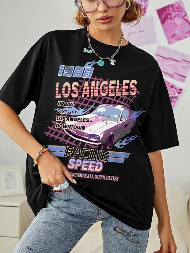 1988 LOS ANGELES Print Short Sleeve T-Sh...