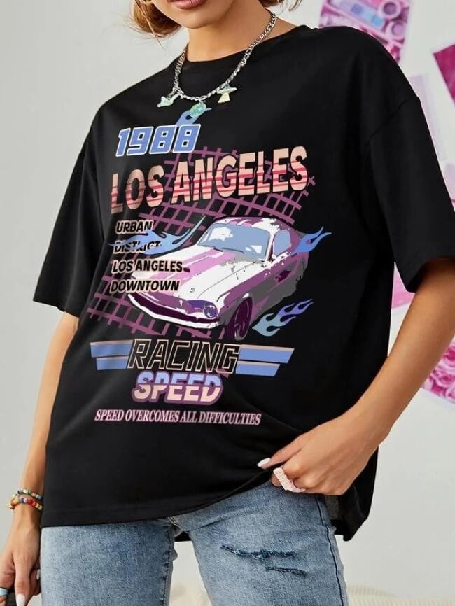 1988 LOS ANGELES Print Short Sleeve T-Shirt