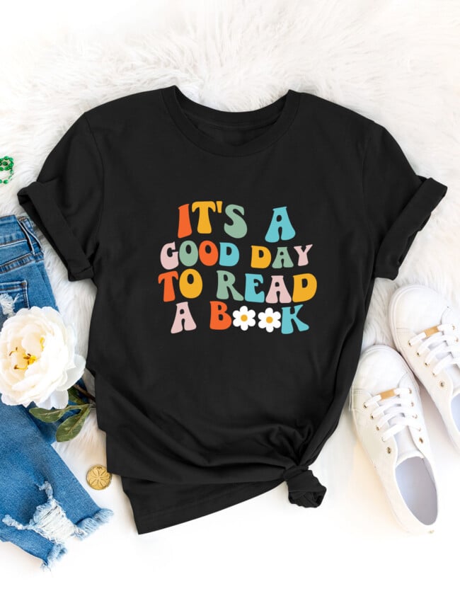 IT'S A GOOD DAY Print Short Sleeve T-shi...