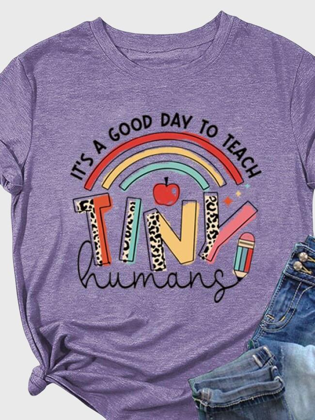 IT'S A GOOD DAY Print Short Sleeved T-Shirt