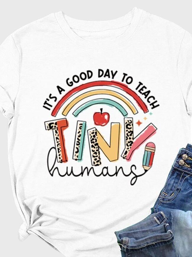 IT'S A GOOD DAY Print Short Sleeved T-Shirt