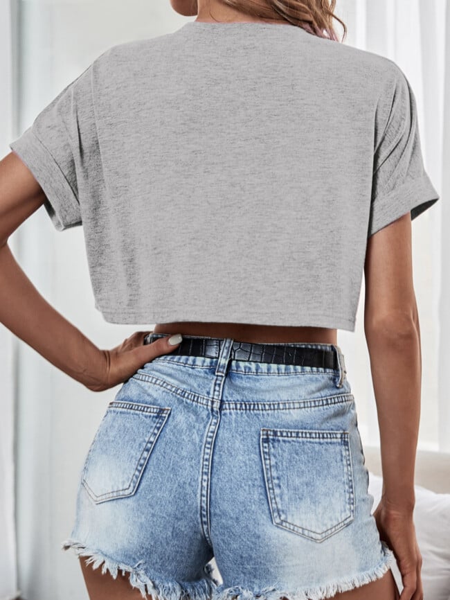 Pocket Patched Crop Tee