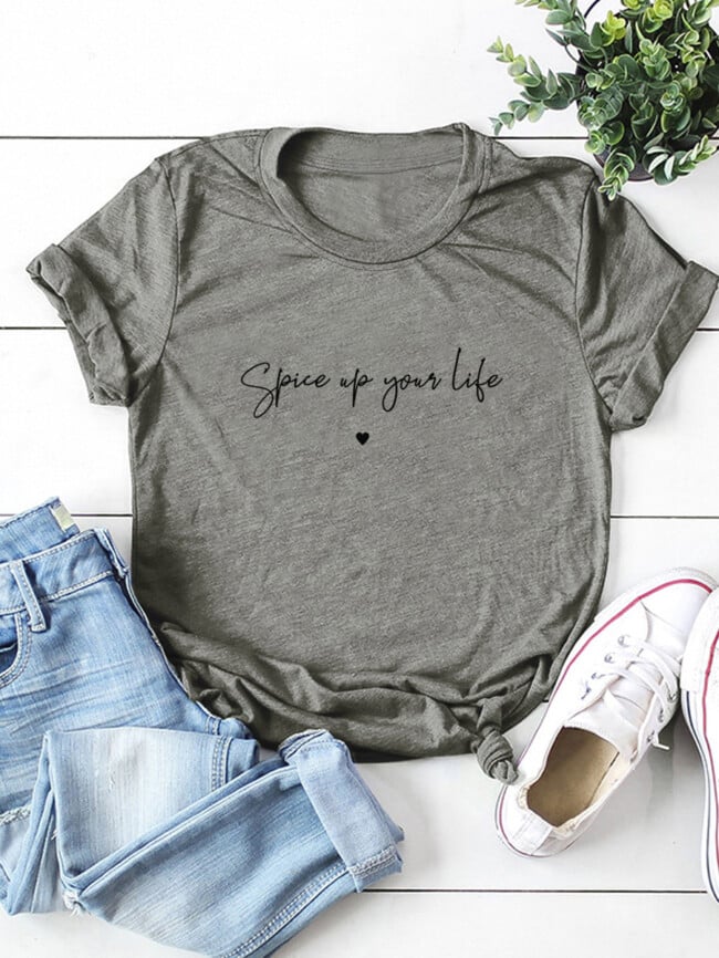 Slogan Casual T-Shirt