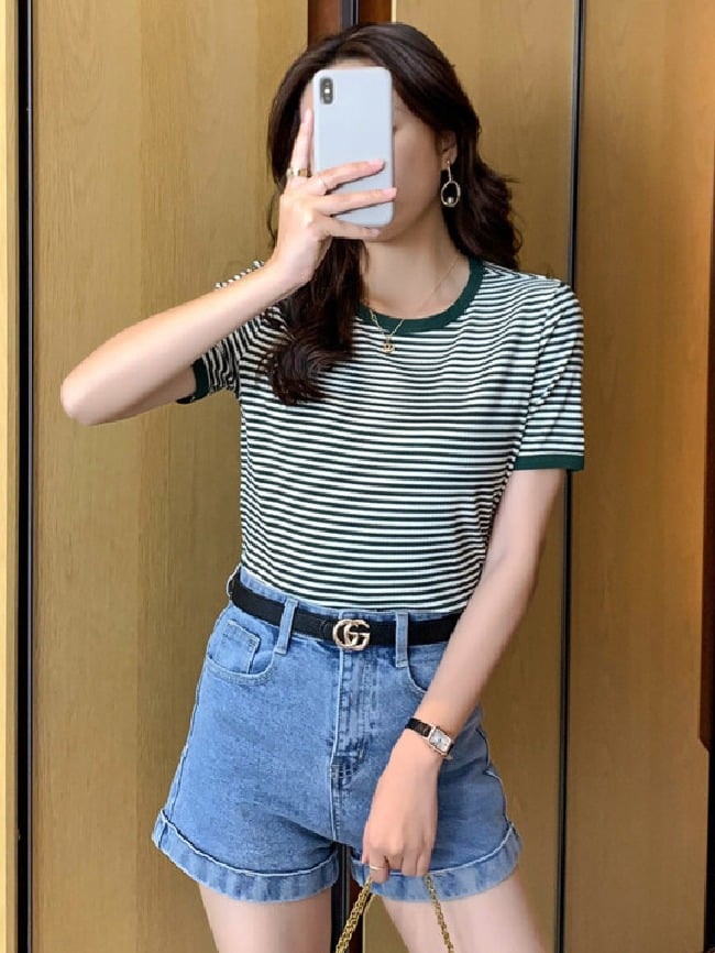 Vintage Chic Stripe T-Shirt