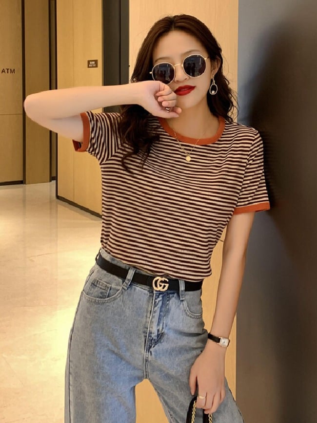 Vintage Chic Stripe T-Shirt