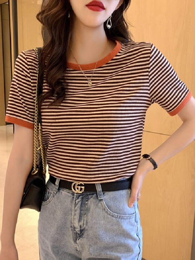 Vintage Chic Stripe T-Shirt