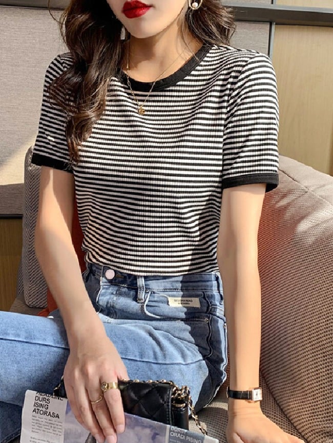 Vintage Chic Stripe T-Shirt