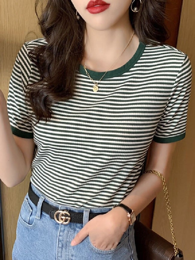 Vintage Chic Stripe T-Shirt