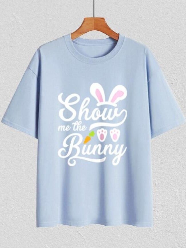 easter bunny and carrot Print Short Sleeve T-Shirt