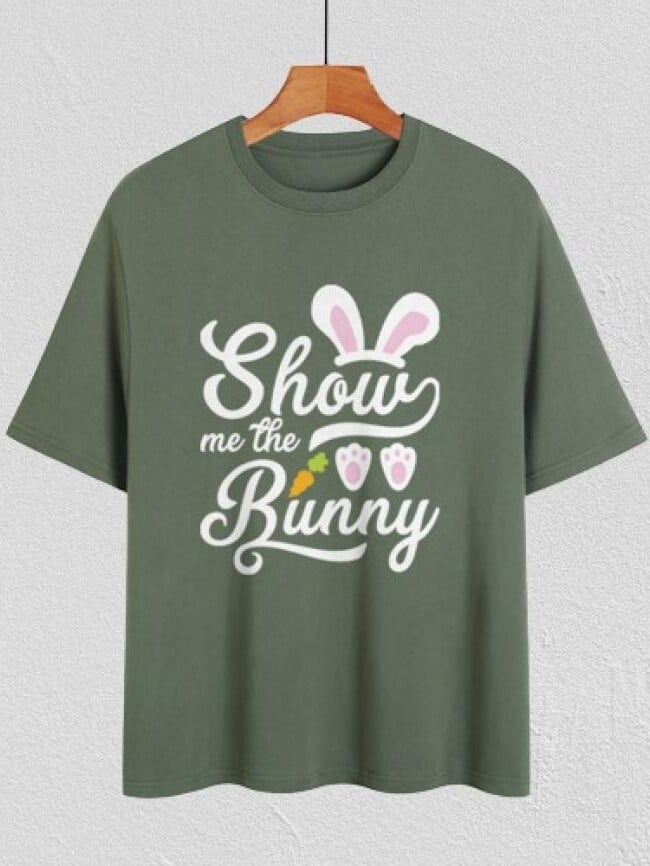 easter bunny and carrot Print Short Sleeve T-Shirt