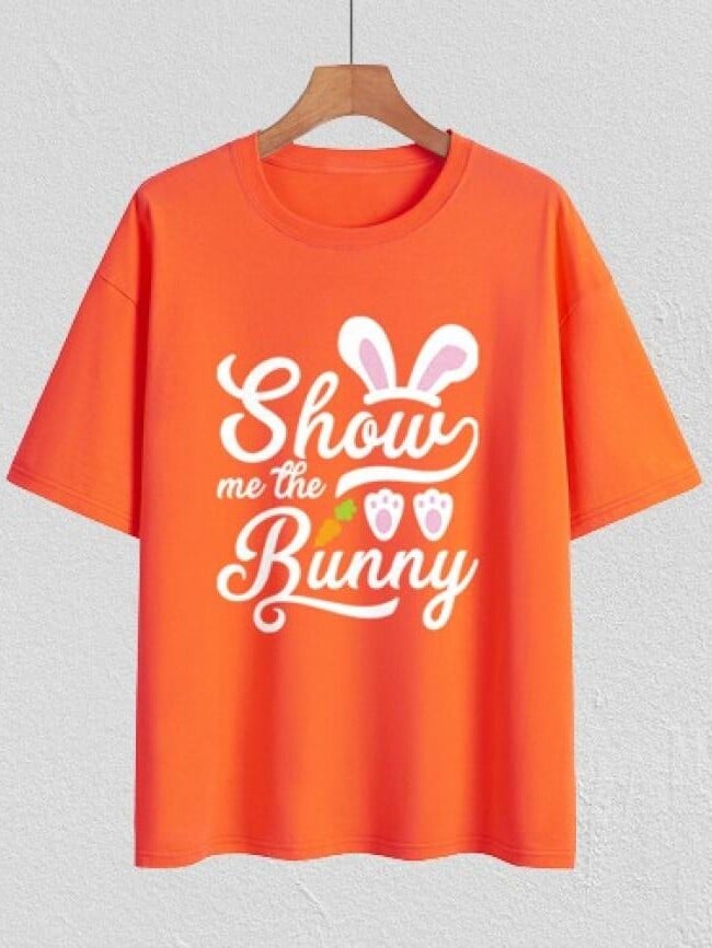 easter bunny and carrot Print Short Sleeve T-Shirt