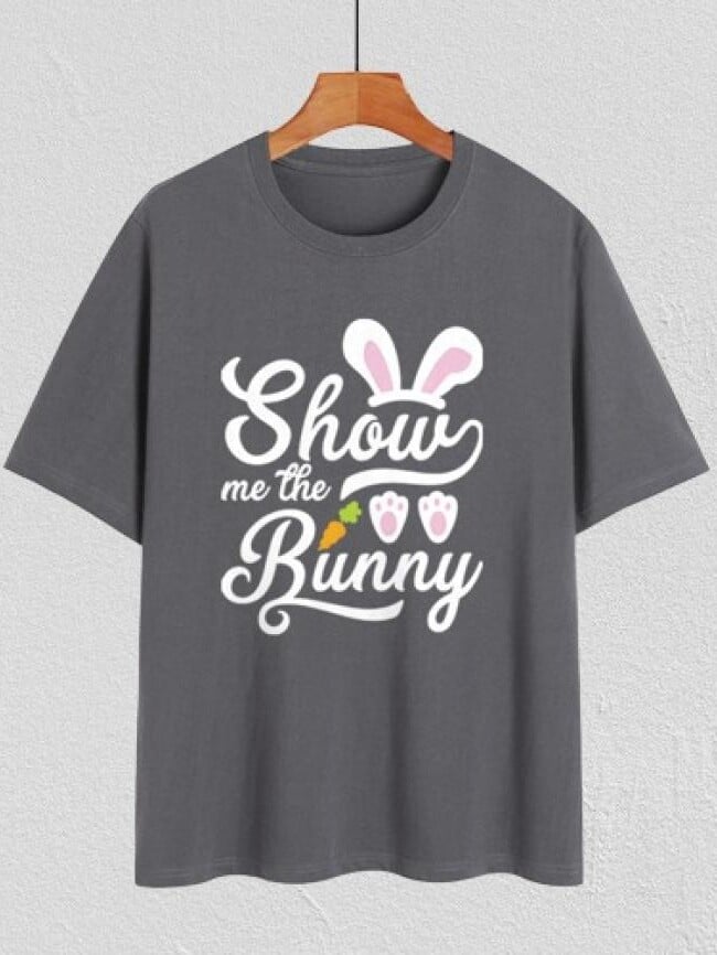 easter bunny and carrot Print Short Sleeve T-Shirt