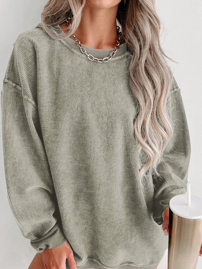 oversize solid color sweatshirt