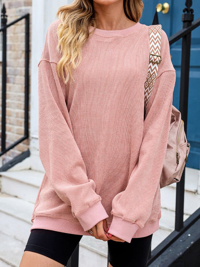 oversize solid color sweatshirt