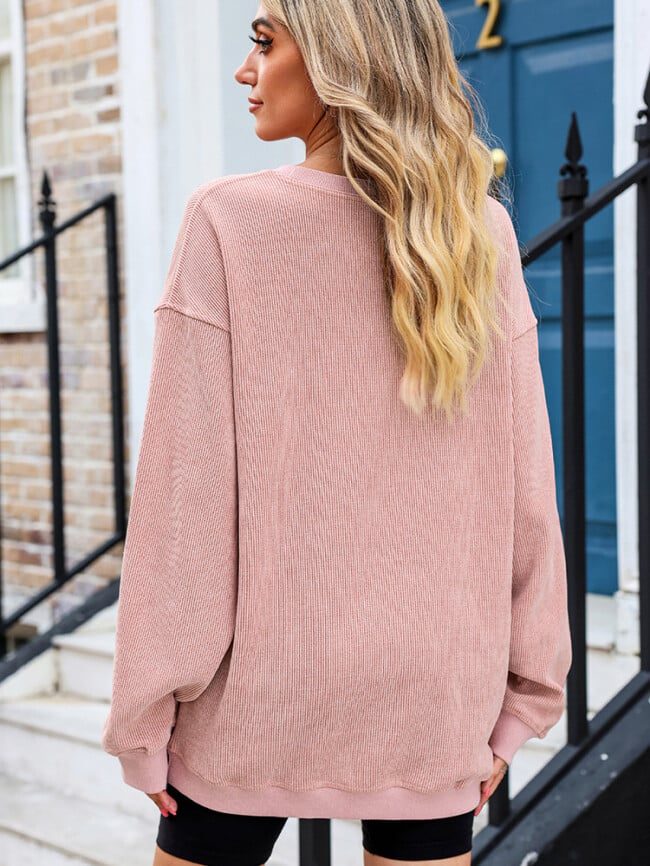 oversize solid color sweatshirt